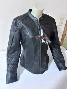 lot 121 image: All-State Leather Black Leather Womens Motorcycle Jacket- Size Large