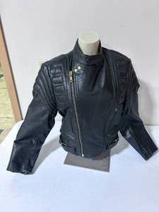 lot 124 image: Bermans Black Womens Size 36 Leather Motorcycle Jacket