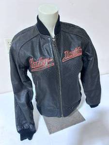 lot 126 image: Harley Davidson Black Leather Motorcycle Jacket - Size Extra Small