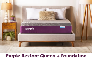 lot 25 image: Purple Restore Cool Touch 11.5 Hybrid Queen Mattress  Foundation - MSRP $2895.00 - No Reserve