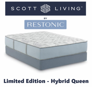 lot 28 image: Scott Living Restonic Series Limited Edition Hybrid Firm Queen Mattress - MSRP $1599.99 - No Reserve