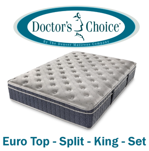 lot 21 image: Doctors Choice Euro Top Split King Mattress Set - MSRP $1499.00 - No Reserve