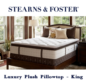 lot 10 image: Stearns & Foster Estate Luxury Plush Euro Pillowtop King Mattress  NO RESERVE