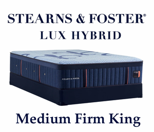 lot 11 image: Stearns & Foster Lux Hybrid Medium Firm King Mattress  MSRP $3,899.00  NO RESERVE