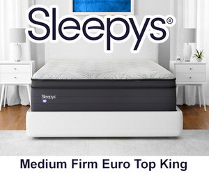 lot 5 image: Sleepys by Sealy Premium Medium Firm Euro Top King Mattress - No Reserve