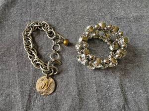 lot 65 image: Jewelkade JK Silvertone Rhinestone Stretch Bracelet & Charm Bracelet N Charm
