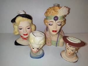 lot 13 image: Cameo Girl Busts and Vases