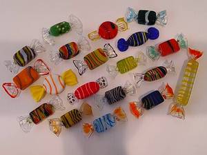 Lot of Hand Blown Murano Glass Candy