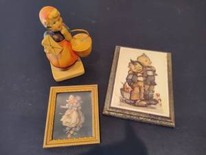 lot 95 image: Vintage Hummel Figurine Meditation & Wall Plaques