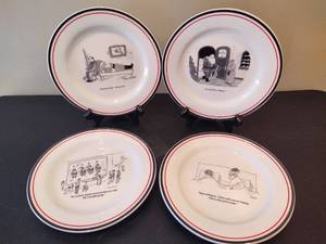 lot 39 image: Restoration Hardware New Yorker Holiday 8 Dessert Plates