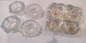 lot 86 image: Lot of Tea Light GlassCrystal Candle Holders