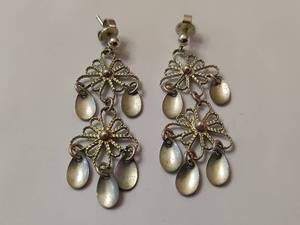 lot 107 image: Norwegian Solje Chandelier Earrings (Stamped 830)