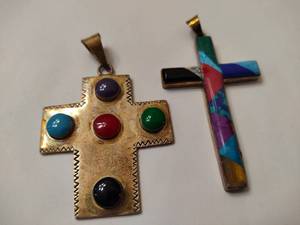 lot 112 image: Two Silver Cross Pendants (Stamped 925)