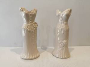 lot 96 image: Set of Two White Dress Vases