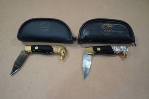 lot 77 image: 2 Franklin Mint Eagle Head Pocket Knives