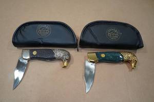 lot 78 image: 2 Franklin Mint Eagle Head Pocket Knives