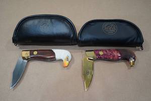 lot 79 image: 2 Franklin Mint Eagle Head Pocket Knives