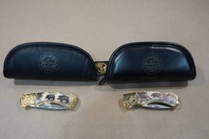 lot 83 image: 2 Franklin Mint Pocket Knives -Boar & Bear Themed