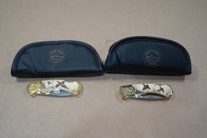 lot 85 image: 2 Franklin Mint Pocket Knives -Waterfowl Themed