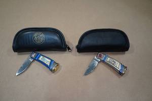 lot 87 image: 2 Franklin Mint Pocket Knives -US Grant, Robert E Lee