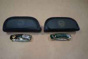 lot 88 image: 2 Franklin Mint Pocket Knives -Big Cat Themed