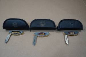 lot 93 image: 3 Franklin Mint Railroad Pocket Knives -Big Boy, John Bull, Royal Bavarian S 36
