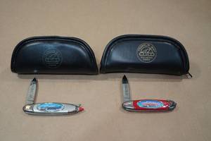 lot 98 image: 2 Franklin Mint Pocket Knives -1959 Cadilac Eldorado, 1957 Chevrolet Belair
