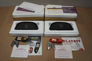 lot 104 image: 2 Franklin Mint Playboy Pocket Knives -1964 & 1973