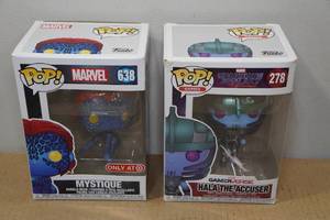lot 125 image: 2 Funko POP Vinyl Bobble Heads -Mystique & Hala the Accuser