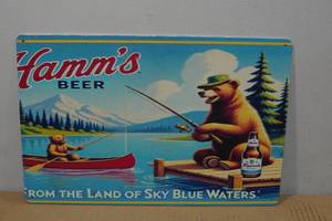 lot 154 image: Novelty Metal Sign -Hamms Beer