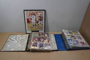 lot 183 image: Binders of Sports Cards and Randall Cunningham Plaque