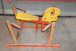lot 186 image: Vintage Childrens Spring Rocking Horse