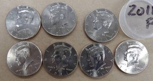 lot 86 image: 7) 2011P KENNEDY HALF DOLLARS NIFC COLLECTORS ONLY COINS