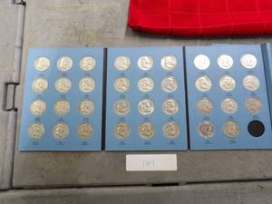 lot 164 image: FRANKLIN HALF DOLLAR COLLECTION 1948-1963 COMPLETE 90% SILVER