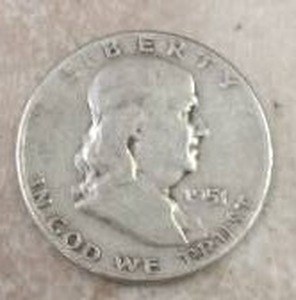 lot 168 image: 1951 BENJAMIN HALF DOLLAR 90% SILVER