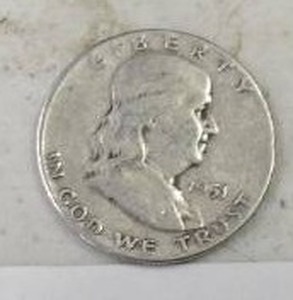 lot 171 image: 1951 BENJAMIN HALF DOLLAR 90% SILVER