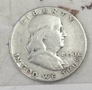 lot 172 image: 1950 BENJAMIN HALF DOLLAR 90% SILVER