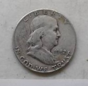 lot 178 image: 1952D BENJAMIN HALF DOLLAR 90% SILVER