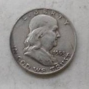 lot 179 image: 1953D BENJAMIN HALF DOLLAR 90% SILVER