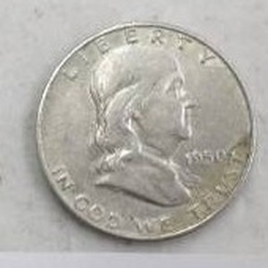 lot 182 image: 1950D BENJAMIN HALF DOLLAR 90% SILVER