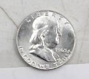 lot 185 image: 1963D BENJAMIN HALF DOLLAR 90% SILVER