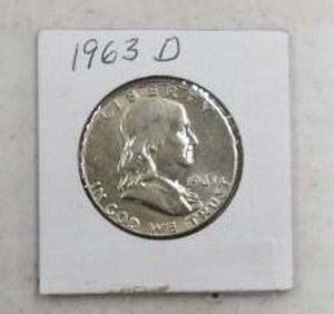 lot 192 image: 1963D BENJAMIN HALF DOLLAR 90% SILVER
