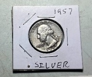 lot 11 image: 1957 90% SILVER QUARTER