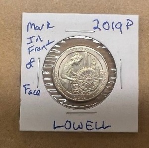 lot 32 image: 2019P LOWELL ERROR QUARTER MARK IN FRONT OF FACE