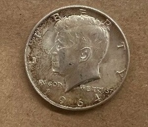 lot 39 image: 1964D HALF DOLLAR 90% SILVER