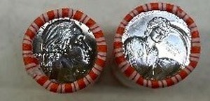 lot 56 image: 2 COMPLETE QUARTER ROLLS FROM MINT 2022D DR. SALLY RIDE