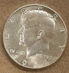 lot 37 image: 1964D HALF DOLLAR 90% SILVER