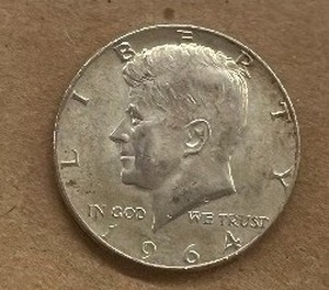 lot 58 image: 1964 90% SILVER HALF DOLLAR