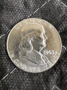 1963P BENJAMIN FRANKLIN AU/BU 90% SILVER HALF DOLLAR  BUY LOTS 114-133 TO OWN A COMPLETE ROLL