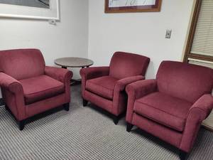 Reception Chairs & Granite Top Side Table